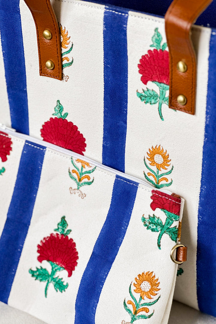 Marigold Stories - Red & Gold with Blue Stripes