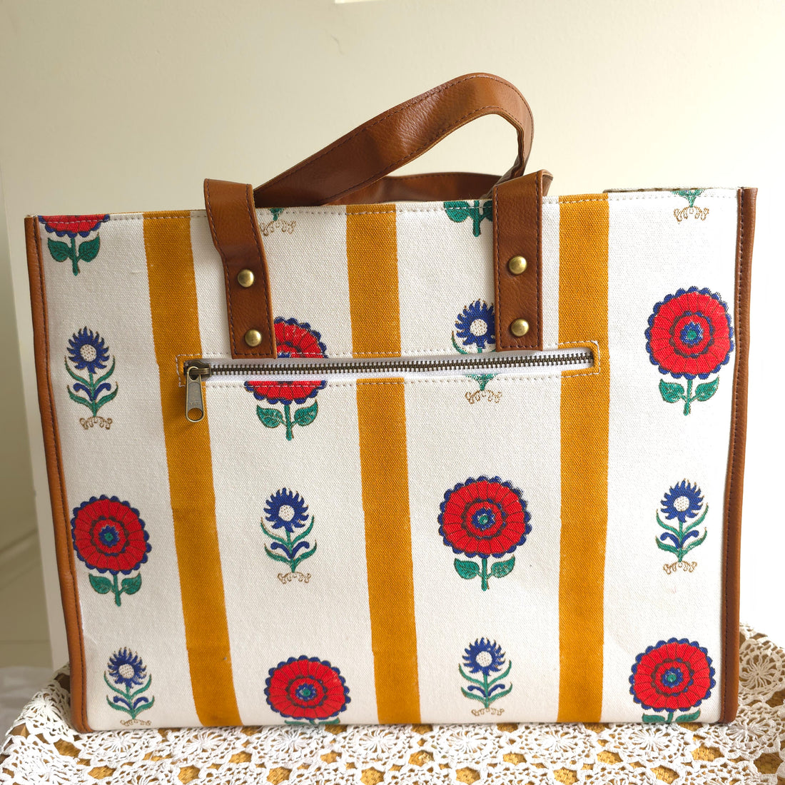 Dahlia Crush - Orange & Indigo