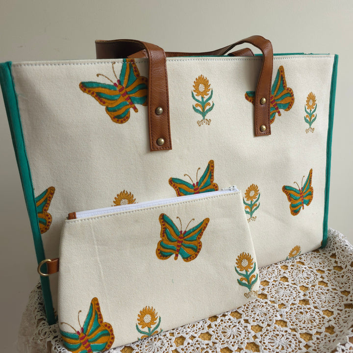 Butterfly Freedom - Green & Mustard