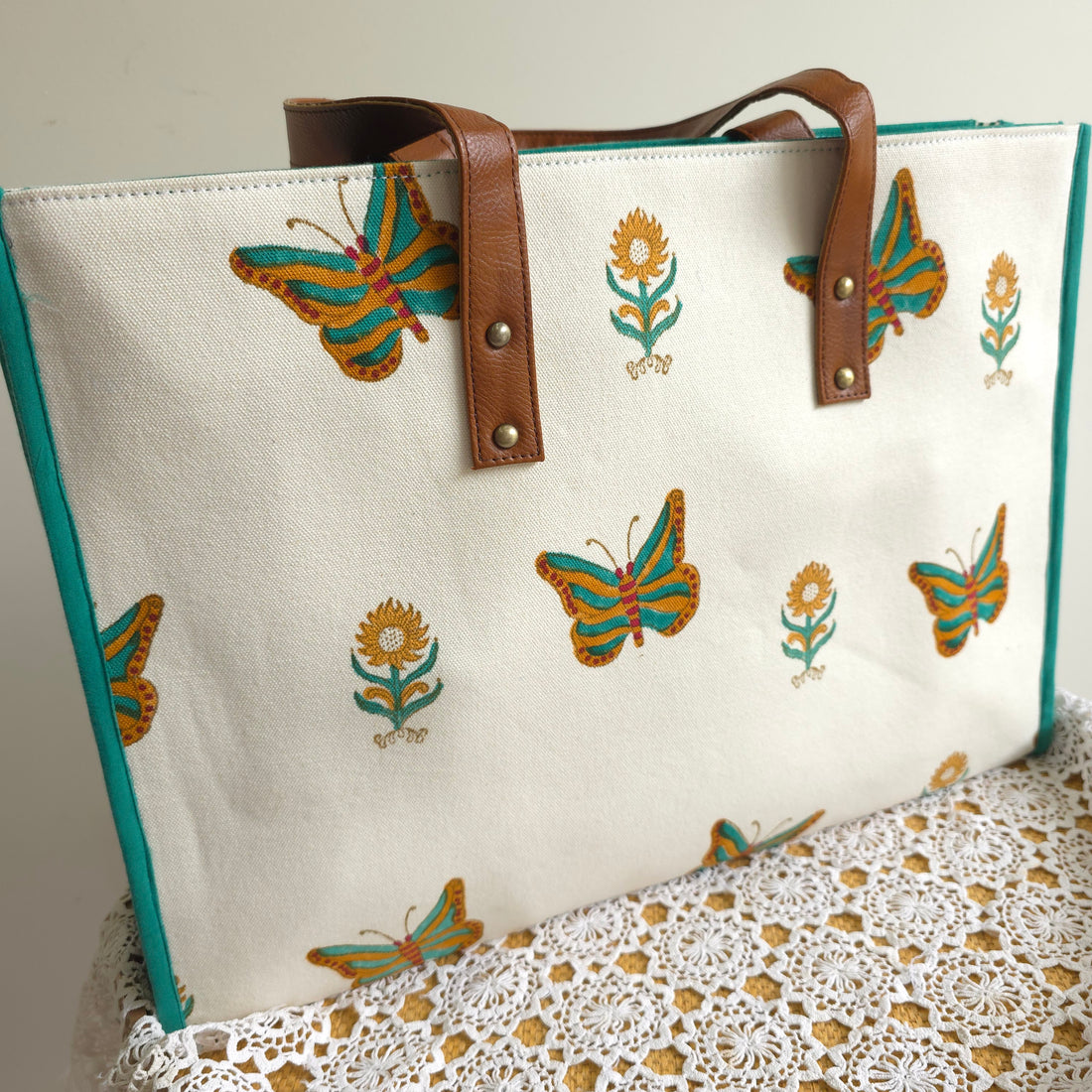 Butterfly Freedom - Green & Mustard