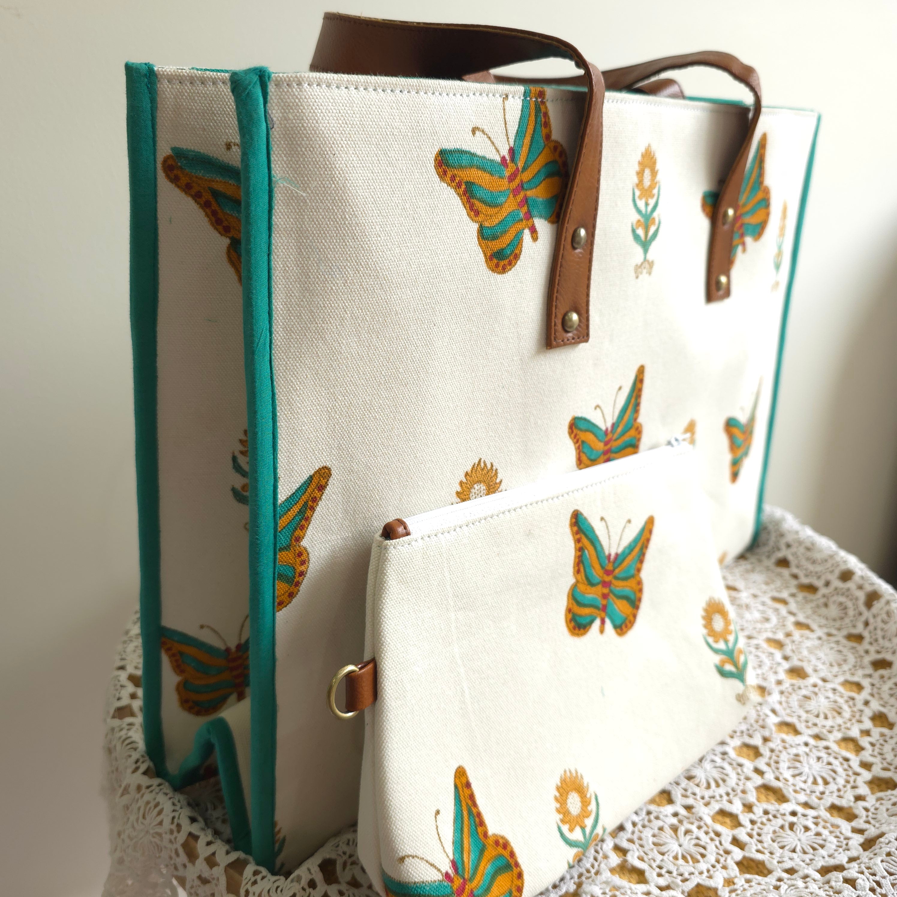 Butterfly Freedom - Green & Mustard