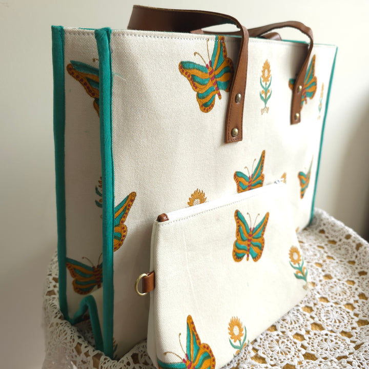 Butterfly Freedom - Green & Mustard