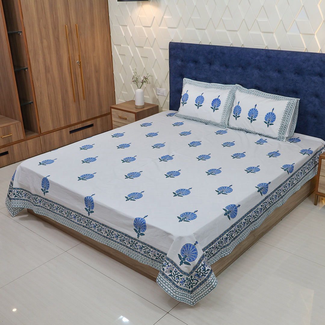 Bedsheet Set-Blue Peacock