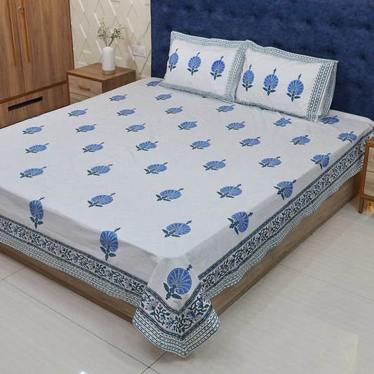 Bedsheet Set-Blue Peacock