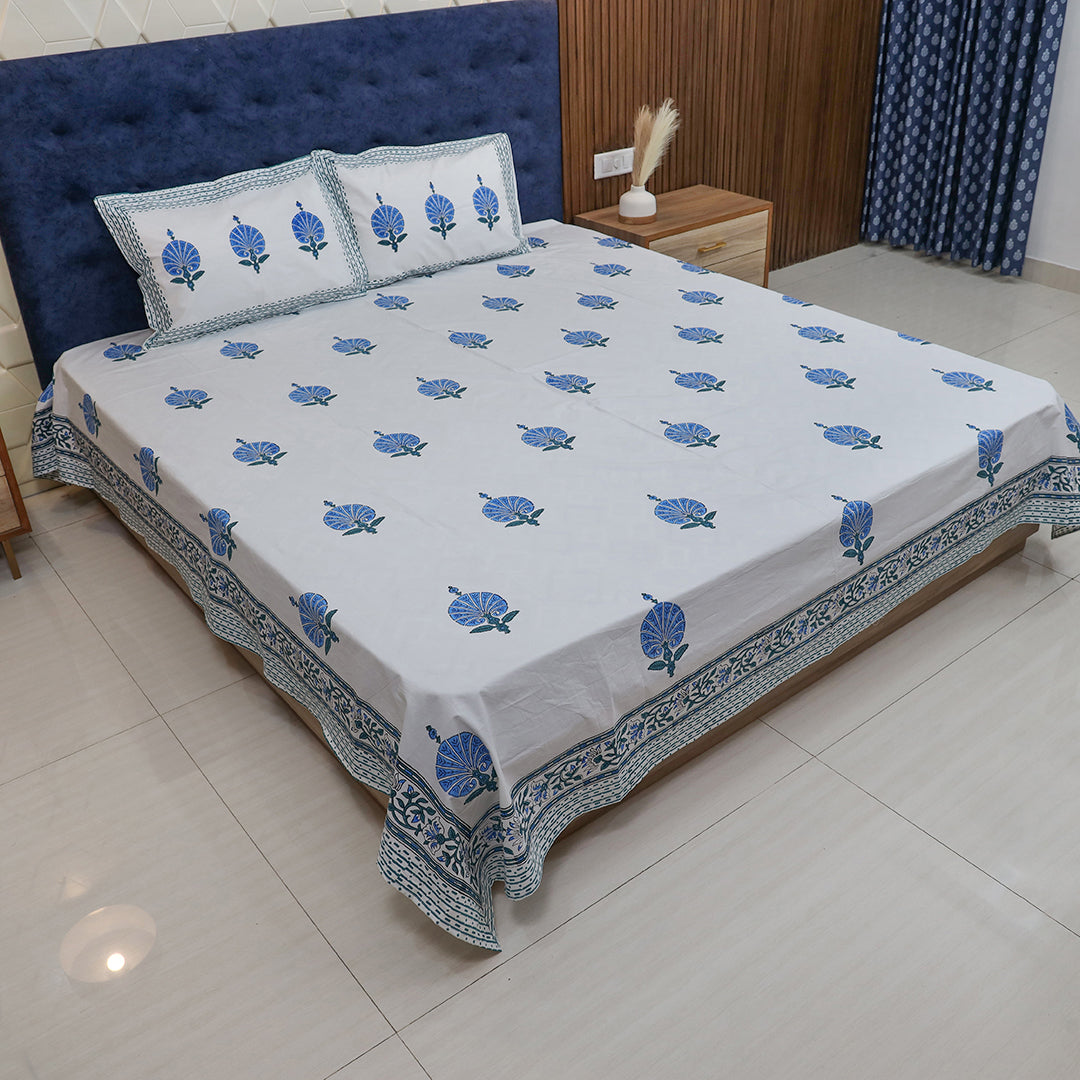 Bedsheet Set-Blue Peacock