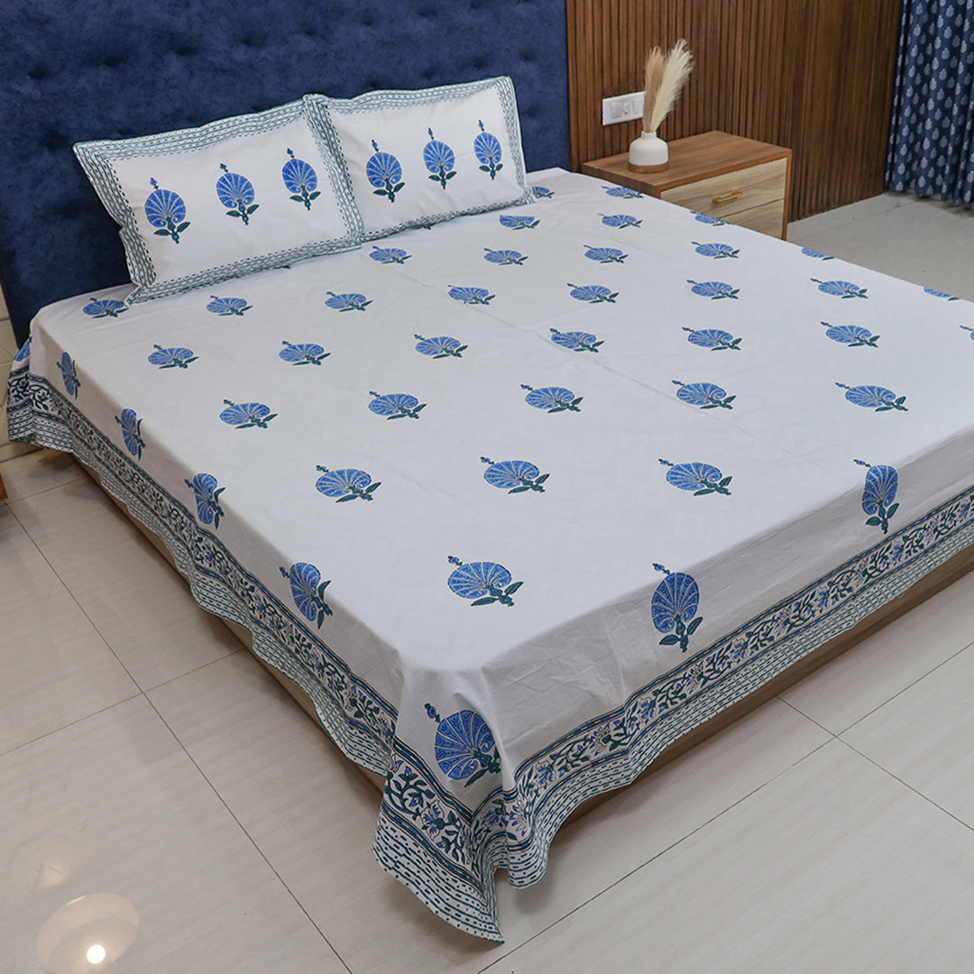 Bedsheet Set-Blue Peacock