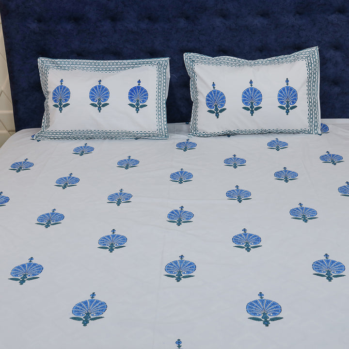 Bedsheet Set-Blue Peacock