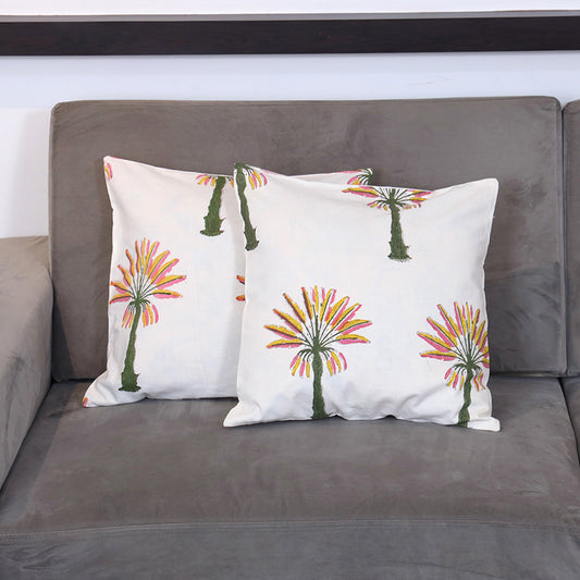 Hand Block Print - The Palms Cushion Set