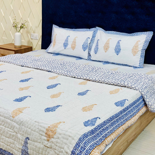 Bedsheet and Quilt Set-Blue Soul