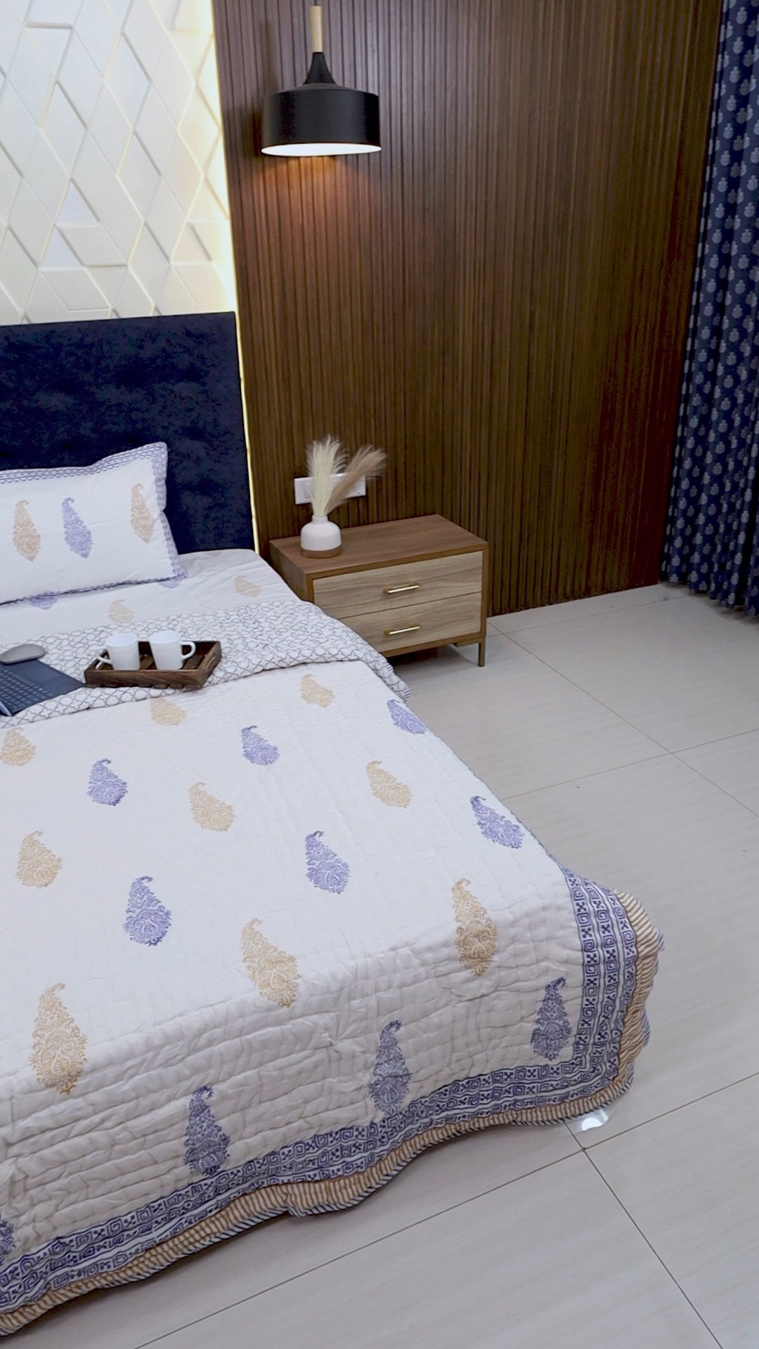 Bedsheet and Quilt Set-Blue Soul